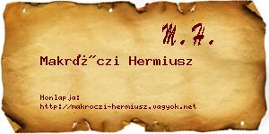 Makróczi Hermiusz névjegykártya